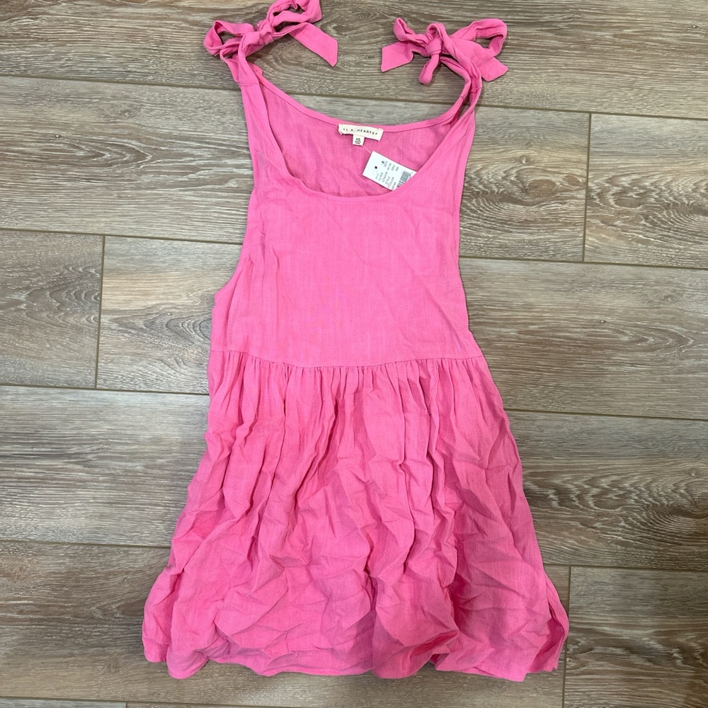 La Hearts Pink Ruffled Tiered Sundress
